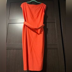 Zoe Vine Mae - Coral Ruched Shoulder Wiggle Dress XL/16